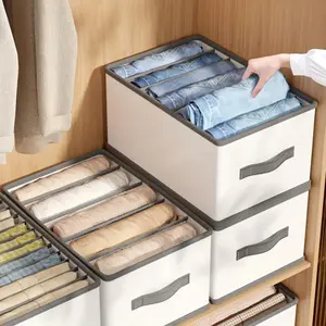 Foldable Drawer Storage Box with Dividers, Polyamide Material, Space-Saving Design for Clothes & Accessories, Ideal for Home & Dormitories