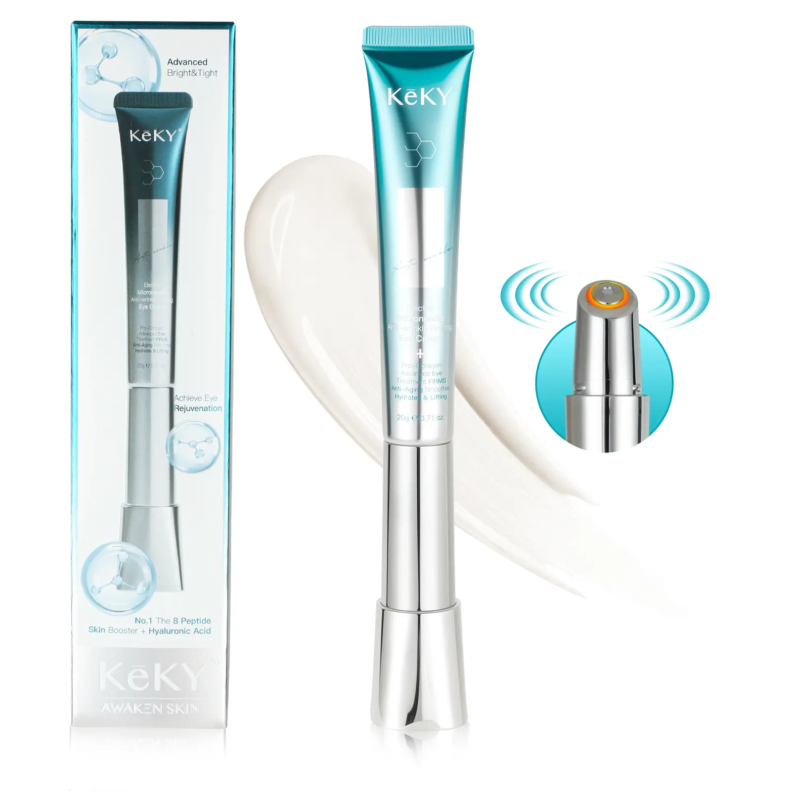 KeKY Micro-Infusion Red Light Firming Eye Serum with Advanced Brightening Technology for Enhanced Skin Rejuvenation Eye Flattering Formula Lifting Eye Cream