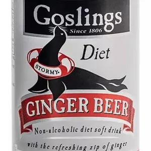 Goslings Diet Non-Alcoholic Ginger Beer, 12 fl. oz. Can, 24 Pack Sugar Free, Bold Ginger Flavor, Premium Craft Soda, Perfect for Moscow Mules, Mixers & Mocktails Beverage Fruits