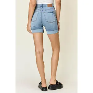 Judy Blue Full Size Tummy Control High Waist Denim Shorts Style #:150205