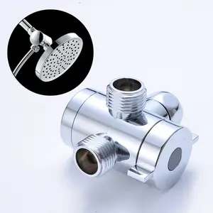 3-Way G1/2 Shower Diverter Valve, 20mm Diameter, Universal Shower System Replacement, Hand Held Showerhead Compatible, Easy Installation