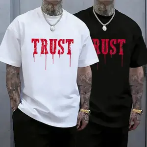 Men's Short Sleeve T shirt Vintage Red Bloodstain Pattern 100 Cotton Loose Fit Urban Avant Garde Street Style Perfect for Vintage Parties Street Photography Campus Events