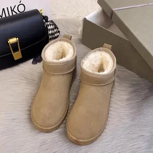 New 2024 Women Winter Ultra Mini Boot Designer Australian Platform Boots for Leather Warm Ankle Fur Booties Luxury Boots
