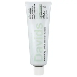 Davids Kids + Adults Whitening + Antiplaque Toothpaste, Natural Mild Mint, 4 oz (113 g)