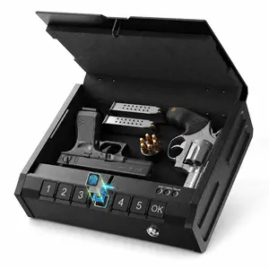 ONNAIS Iron PRO Smart Biometric Safe Box, Quick-Access Fingerprint Lock with Keypad, USB-C Emergency Power, Nightstand & Home Security Safe