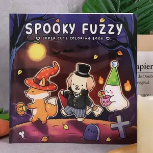 Spooky Fuzzy Coloring Book for Adults and Teens, Thick Non-Transparent, Halloween Style, Perfect Birthday Gift, Stress Relief