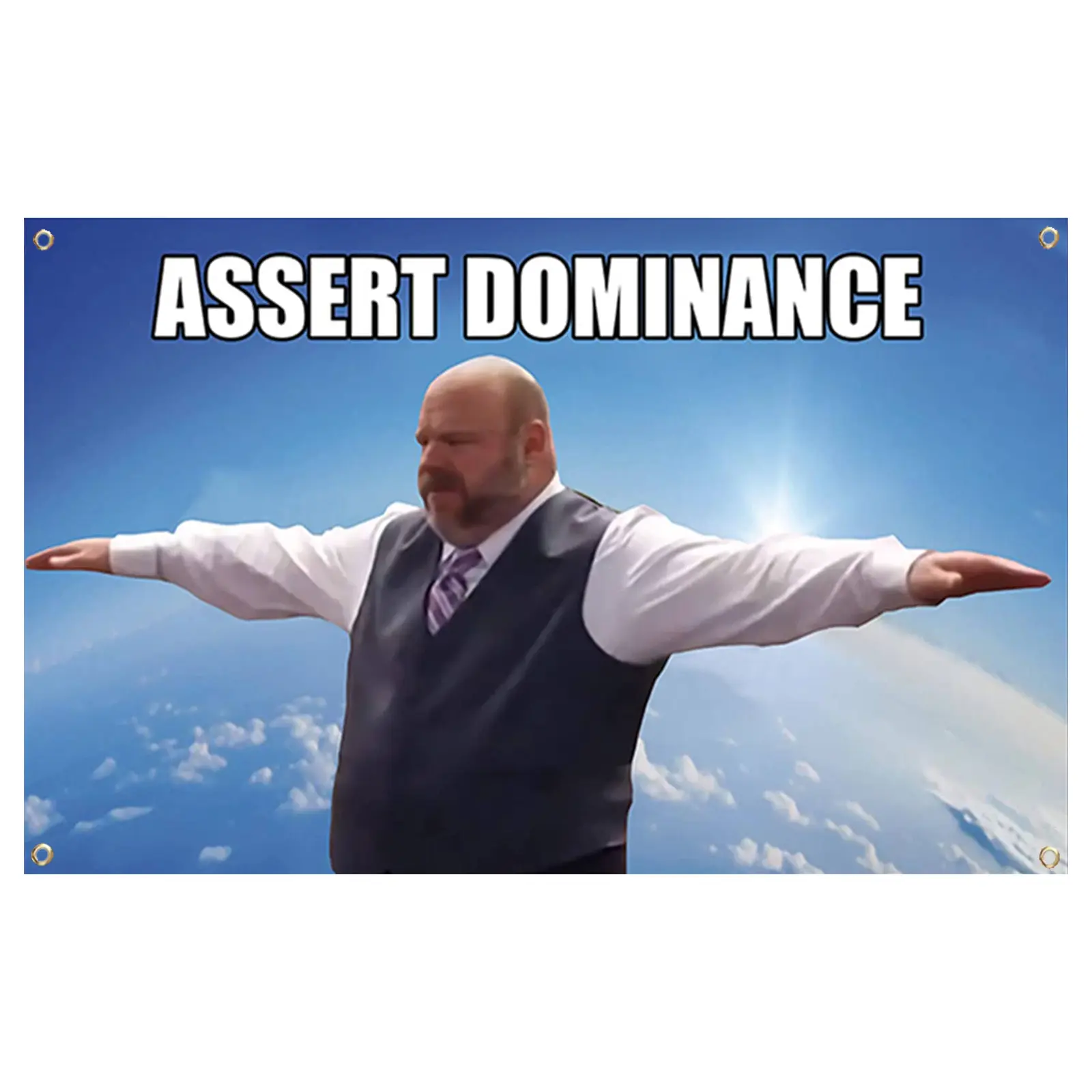 Bertram Assert Dominance 3x5Ft Flag Funny Tapestry for College Dorm Man Cave Bedroom Room Decoration Banner