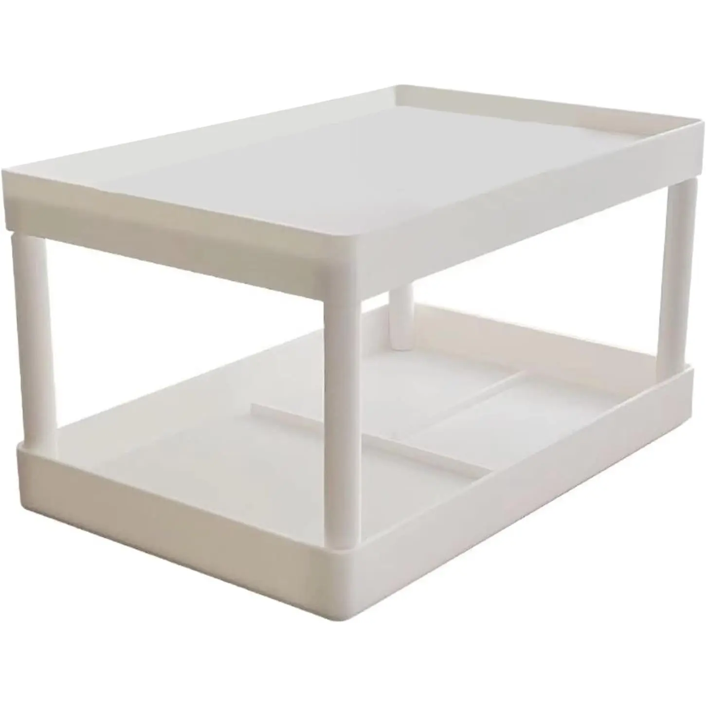 Makeup Shelf Organizer, 2 Layer Makeup Stand Bathroom Countertop Organizer Vanity Tray Cosmetic Makeup Storage Rack for Bedroom Office Student Dormitory Desktop Debris Storage