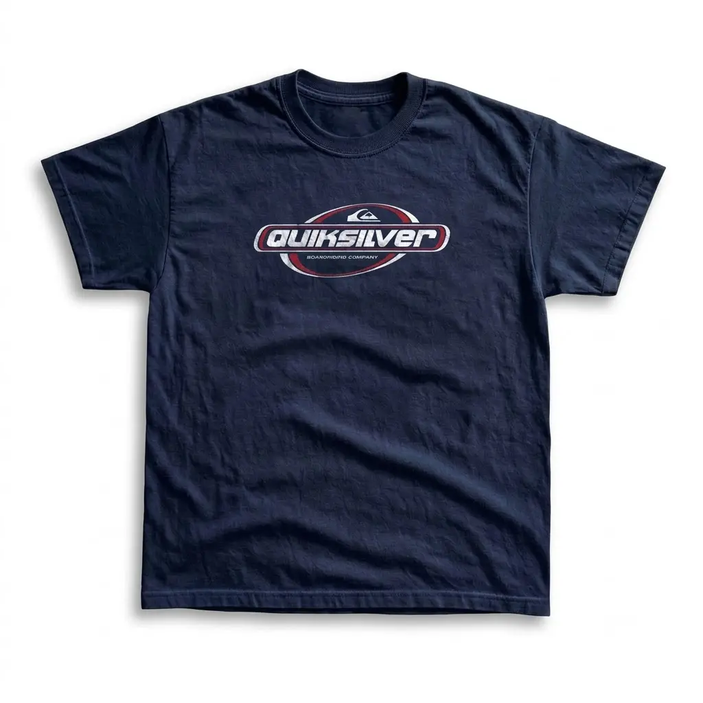 Gildan Men's and Women's T-shirt, Vintage Quiksilver Graphic Tee, Retro Surfwear Brand Merch, Distressed Oval Logo Art, 90s Y2K Skater Aesthetic, Beach Boardriding Wave Capsule, Outdoor Casual Sportswear, Alternative Streetwear, Unisex Top.
