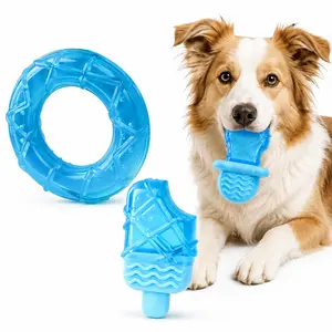 Freezable Cooling Dog Toys, Frozen Fillable Chew Toys for Small Medium Dogs, Add Yogurt or Water