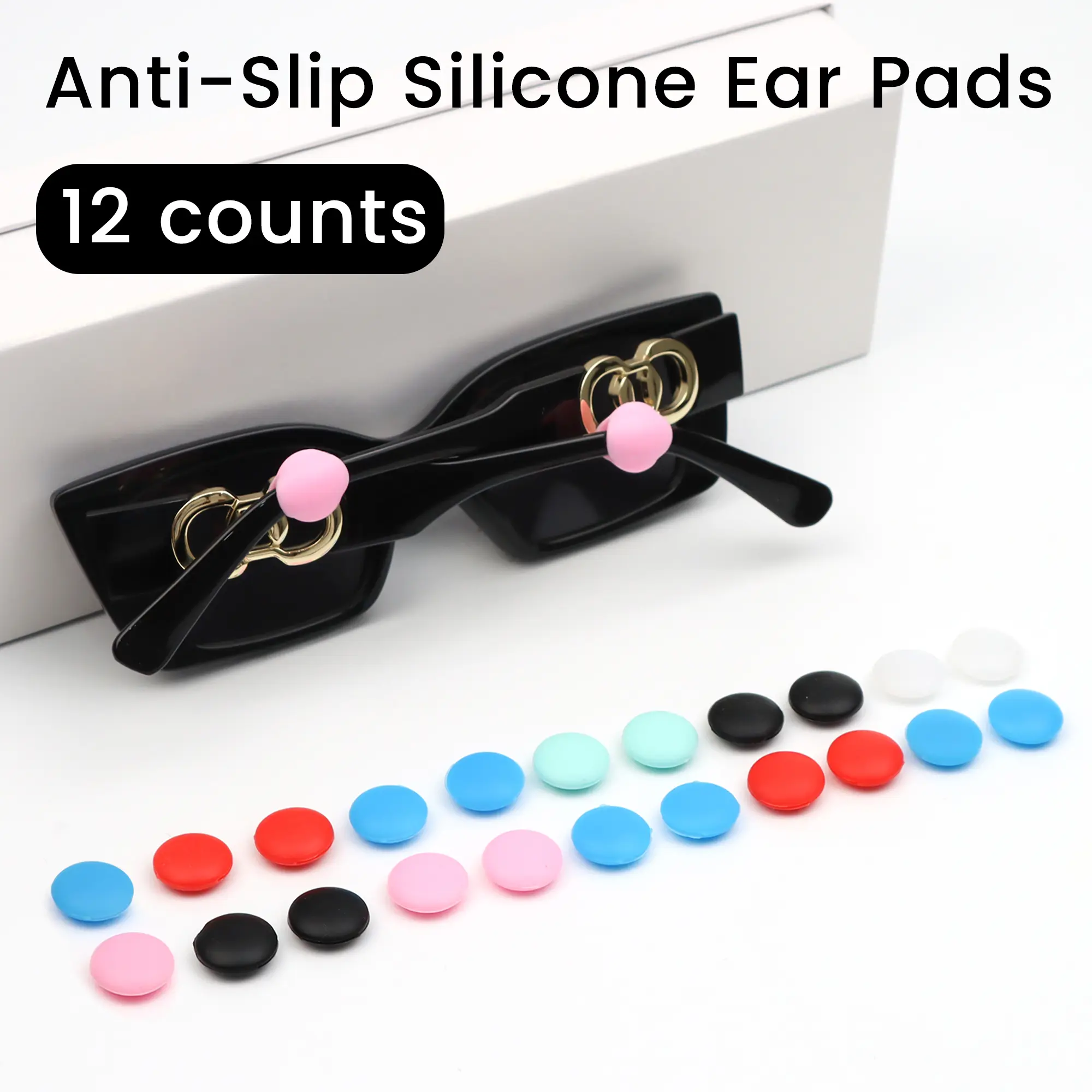 12 silica gel eyeglass retainers, fit eyeglasses for everyday wear, reading, or working at a desk