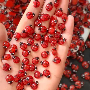 100 count Ladybug  Charms Cute   Art Charms   Nails Rhinestones Small Ladybugs with Open and Closed Wings Nails  Summer   for Women Manicure Decoration DIY Craft