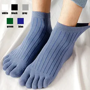 1pair Men Sock Breathable Cotton Casual Thin High Quality Toe Socks Elastic Fashion  Five Fingers Socks for Male Sports Running