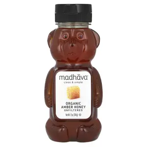 Madhava Organic Amber Honey, Unfiltered, 12 oz (340 g)
