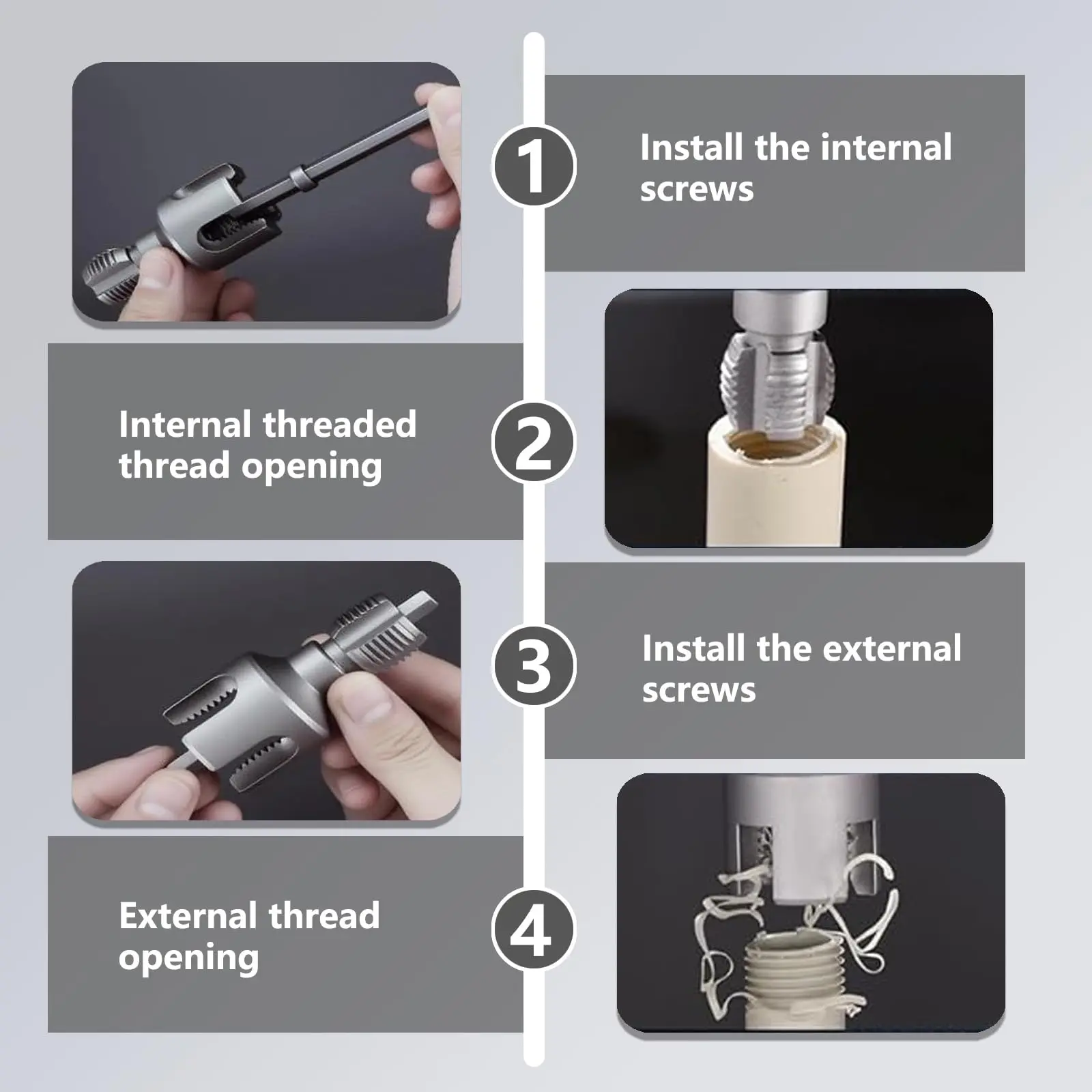 Pipe Thread Cutting Tool, Integrated Internal & External Pipe Threading ...