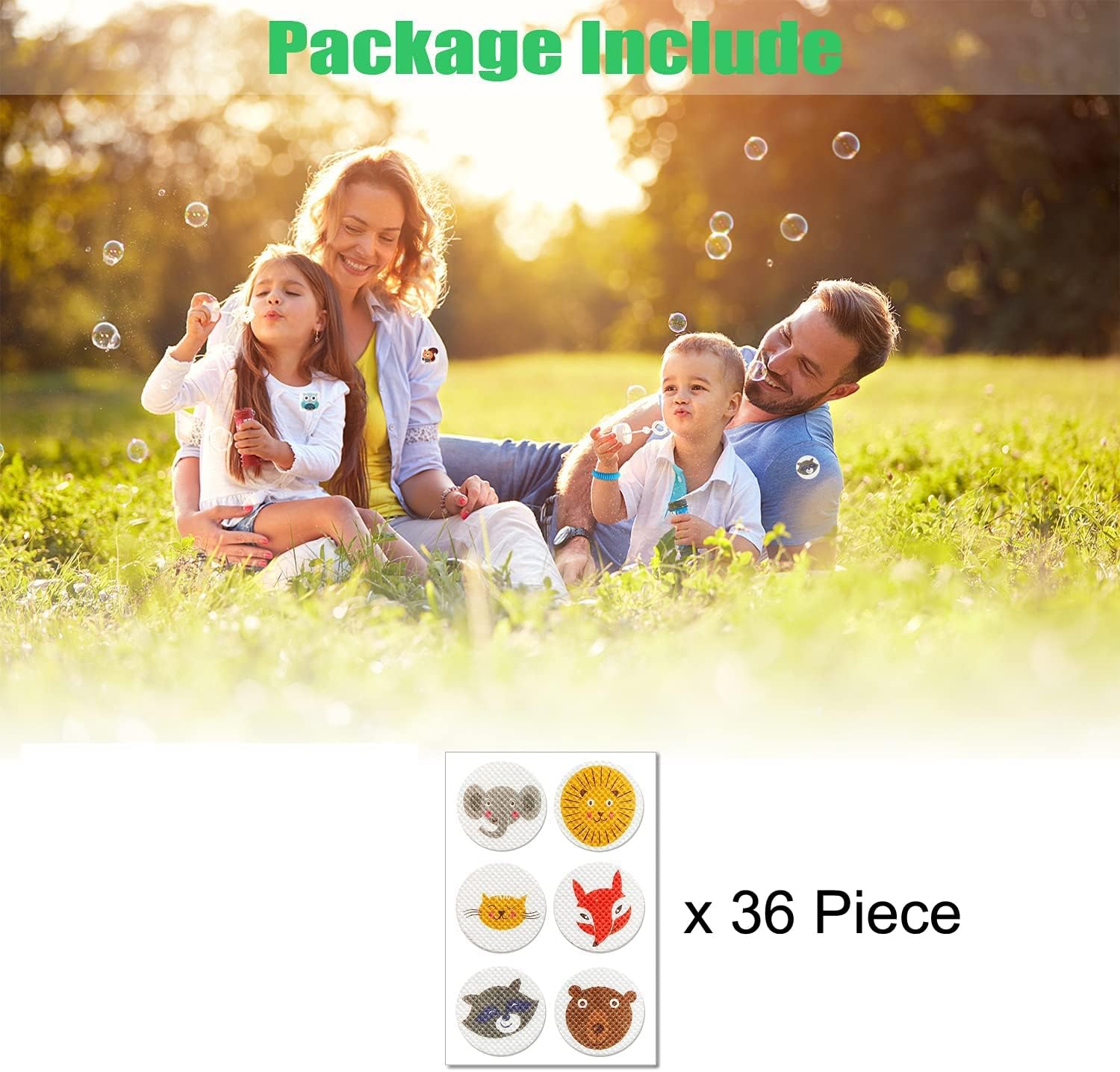 Mosquito Repellent Patches with Essential Oils for Kids & Adults Cute Animal Shapes DEET-Free Plant-Based Bug Protection Badges for Family Camping Travel & Outdoor Fun