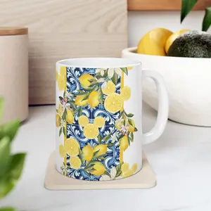 Majolica Mickey Lemon Blossom Ceramic Mug | Floral Coffee Cup | Summer Drinkware | Kitchen Decor | Gift for Tea Lovers | 11oz & 15oz Options