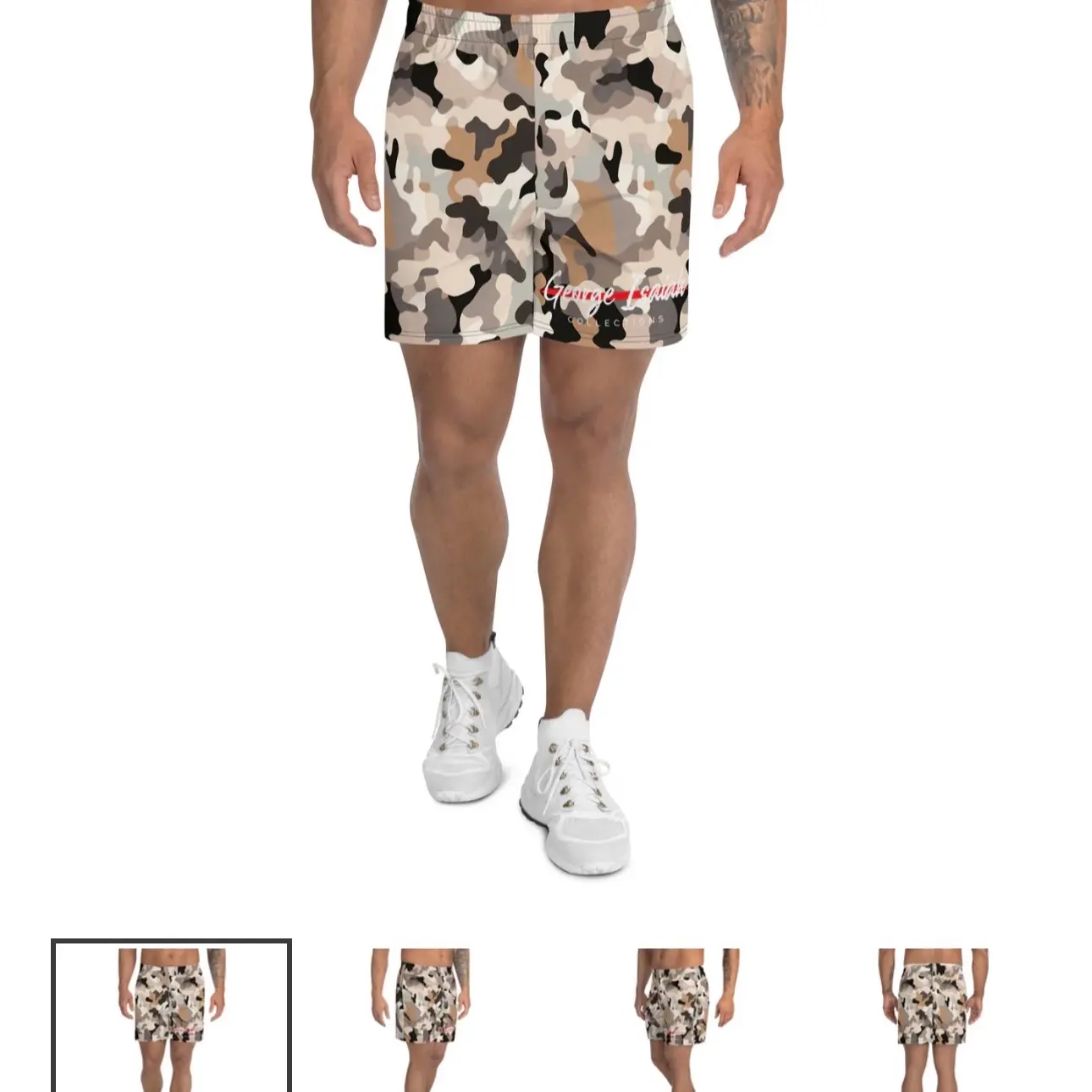 George Isaiah Island Sand camouflage Athletic Shorts