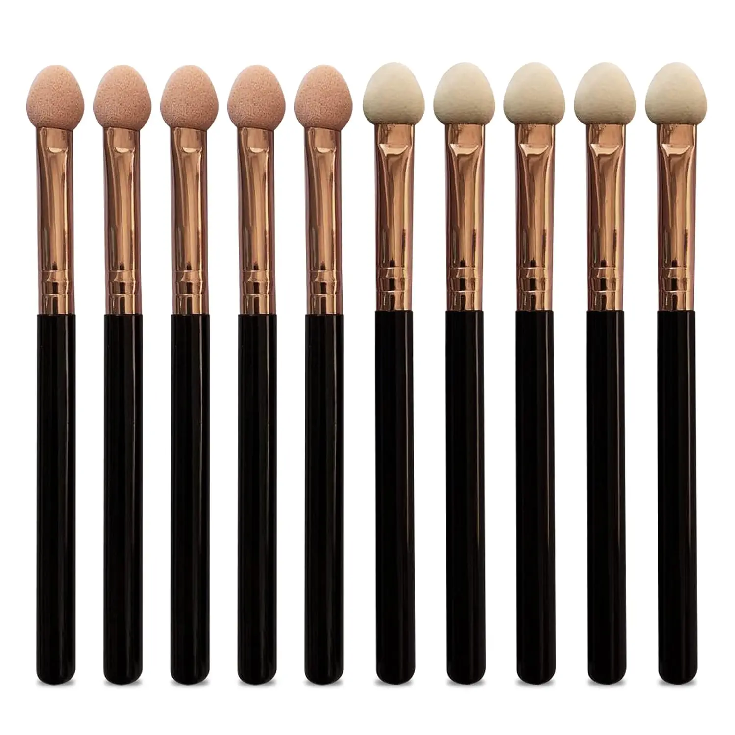 10PCS Reusable Eyeshadow Applicator Brushes, Double End Sponge Eye Makeup Tools for Blending and Daily Cosmetic Application