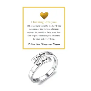 I Fvcking Love You Ring Adjustable Tarnish-Free Hypoallergenic One Size Fits All Daily Reminder Gift for Significant Others