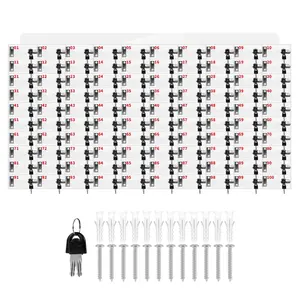 100 Slots Cell Phone Locker Box, Clear Phone Storage, Acrylic Cell Phone Lock Box with Door Locks and Keys, Wall Mounted Cell Phones Cabinet for Office School Classroom Factory