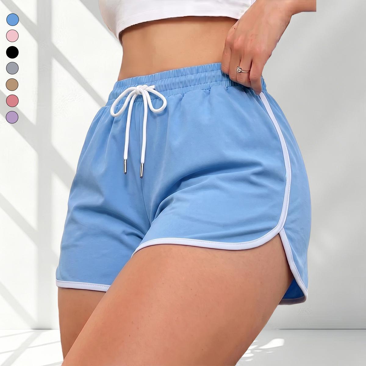 Women’s quick-dry, breathable athletic shorts; casual loose summer shorts with an elastic waistband; stylish striped loungewear shorts; athletic shorts; comfortable casual shorts