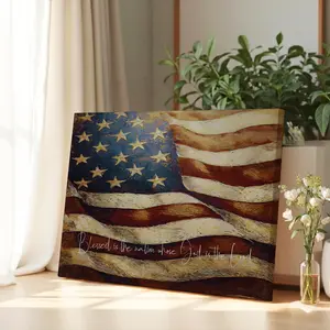 [sale off up to 40%] [Frame Canvas] Rustic Vintage American Flag Christian Canvas, Patriotic Bible Painting, Americana Canvas Print, 4th of July Decorations, Multiple Sizes