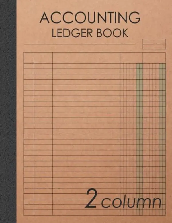 Accounting Ledger Book 2 Column: 120 pages , 8.5 x 11 inches ( large size ) , Brown craft paper style cover : Simple / General Accounting Ledger Book