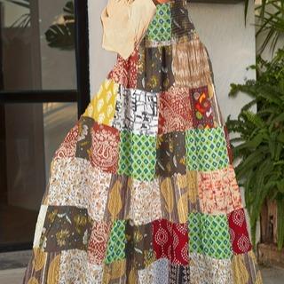 Plus Size Bohemian Maxi Skirt for Women - High-Waist A-Line Skirt with Vibrant Multi-Color Floral & Geometric Print, Fitted & Ruffled Hem, Machine Washable, All-Season Wear for Spring/Summer/Fall, Versatile Fashion Bottom