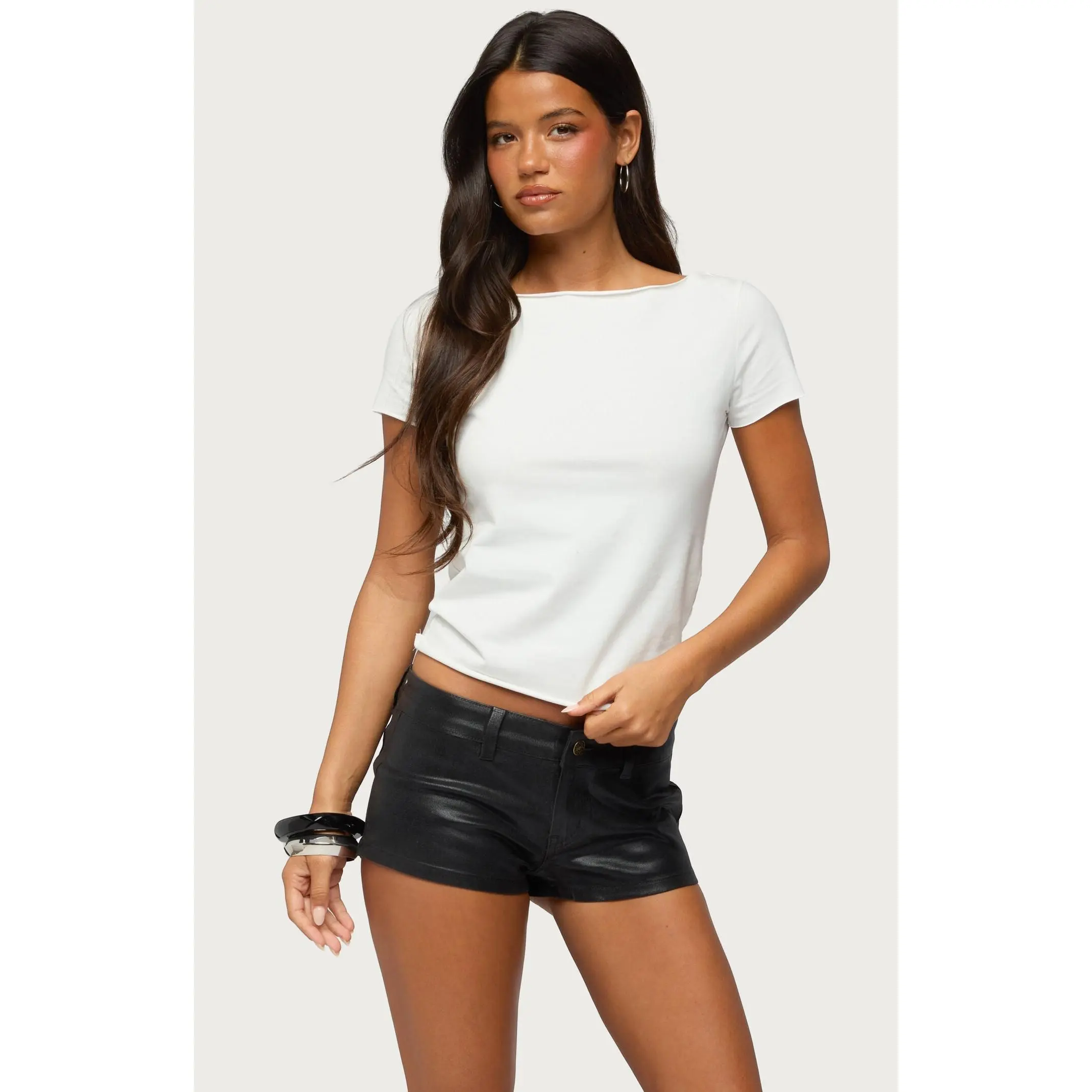 Edikted Women's Rea Shredded Cutout Lacey Top