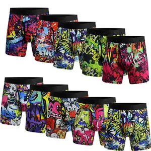 3 PACK Mens All Over Print Underwear Men Boxer Shorts Anti Chafing Underwear For Daily Life Men Comfort Sport Briefs Trunks Menswear For All Seasons