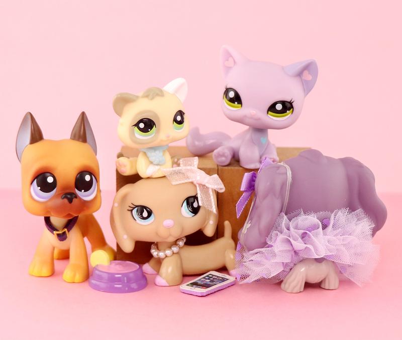 5 PCS Pet Shop LPS Dogs and Cats Collectable with Accessories - Toy Collect Kids Pets Cute