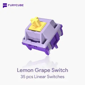 [Switch Only] FURYCUBE HMX Lemon Grape Switches (35pcs) - Hot-Swappable 5-Pin Linear Switches, Creamy Sound, Custom for Mechanical Keyboards, PC Accessories