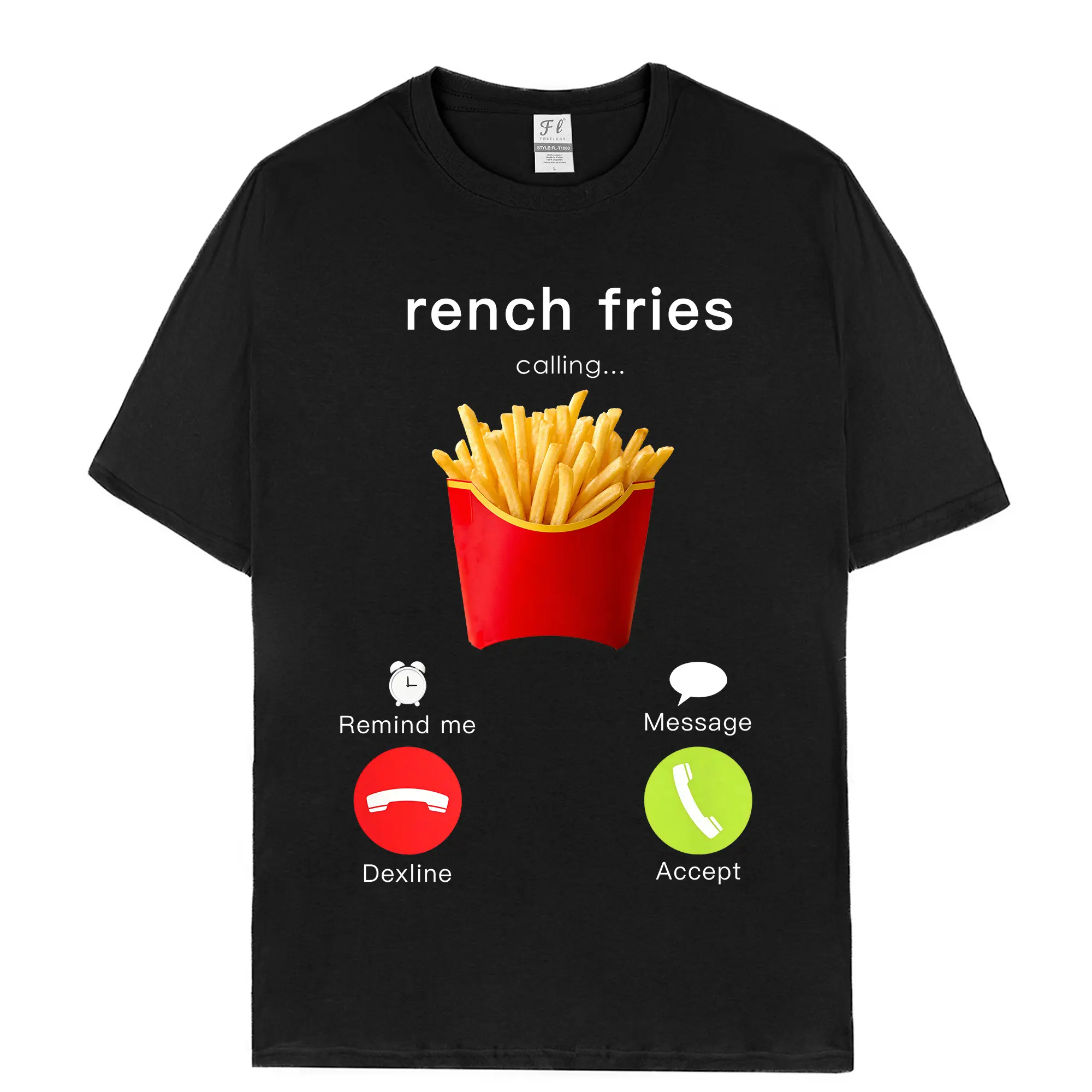 "rench fries" is calling misspelled funny French fries calling meme T-Shirt T-Shirt with Look,Ridiculous Merch,simply sarah t shirt,matching bf gf,Y2K oversized tshirt women Casual
