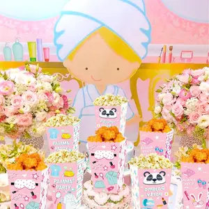 LaVenty Pajama Party Popcorn Boxes Sleepoever Party Treat Box Slumber Favor Bags Boxes