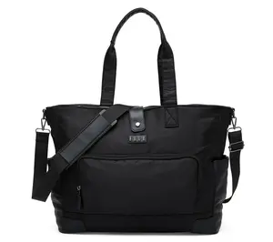 ELLE Voyage Twill and Vegan Leather Weekender Tote Bag