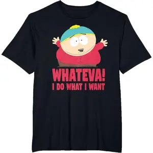 South Park Cartman Classic Fit T-Shirt - Black Crew Neck, Short Sleeve, Casual
