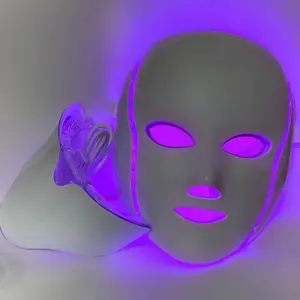 LED Facial Skincare Instrument, 7 Color LED Beauty Device, Rechargeable Beauty Mask, Electronic Silicone Face Beauty Tool for Women & Girls