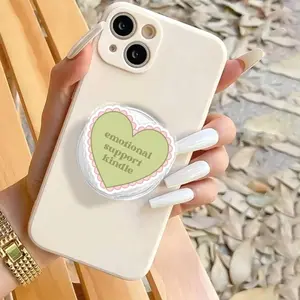 Sage Green Heart Kindle Phone Holder, Cottagecore Reader Grip