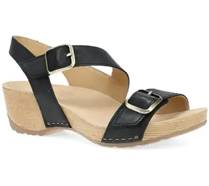 Dansko Trinity Black Burnished Nubuck Leather Sandal