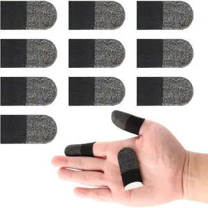 10 count Gaming Finger Gloves Sleeves, Gamer  Screen Finger Tips,  Fibers Breathable Sweatproof Mobile  Assist Smooth Thin Thumb Protector Compatible with  Touchscreen Devices