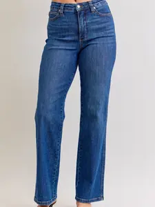 Cindi Judy Blue High Waisted Tummy Control Straight Leg Jean