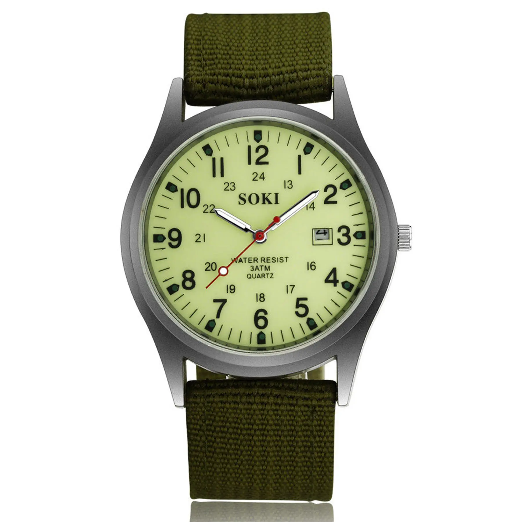 OIDEA Men's Tactical Military Watch - Men's Accessories, 24-Hour Analog Quartz Field Wristwatch with Luminous Hands, Extended Nylon Band summerwins,summerwins