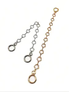 Elegant Floral Bag Chain Extender with Rhinestones, Versatile Wrist Strap Replacement, Phone Decoration Chain, New Arrival