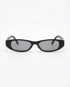 Slims 02 - Oval Glasses for Music Festivals and Raves in Black or Brown Leopard