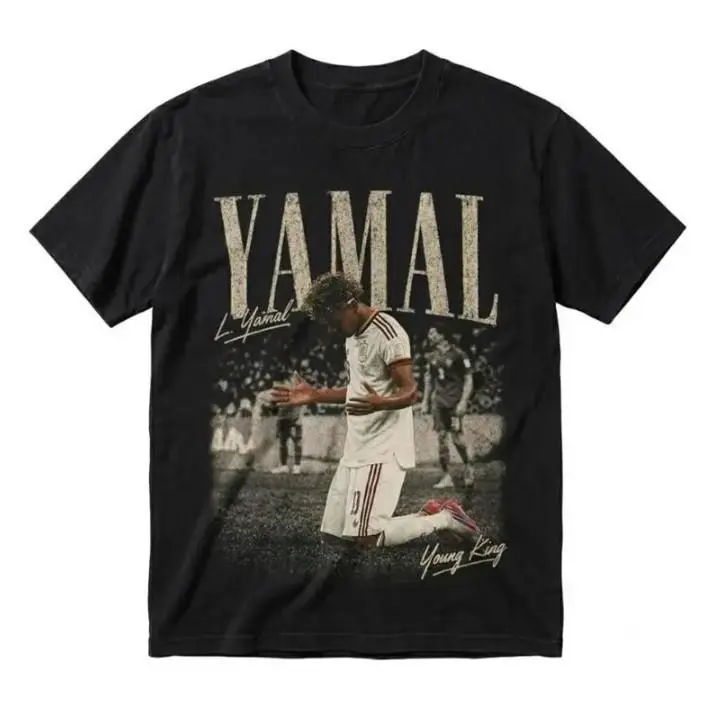 Youth and Adult Lamine Yamal Spain Vintage T-Shirt, Retro Football Fan Tee, Spain Flag Graphic Shirt, Unisex Cotton Game