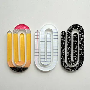 Jumbo Paperclip Bookmark, Clear Acrylic