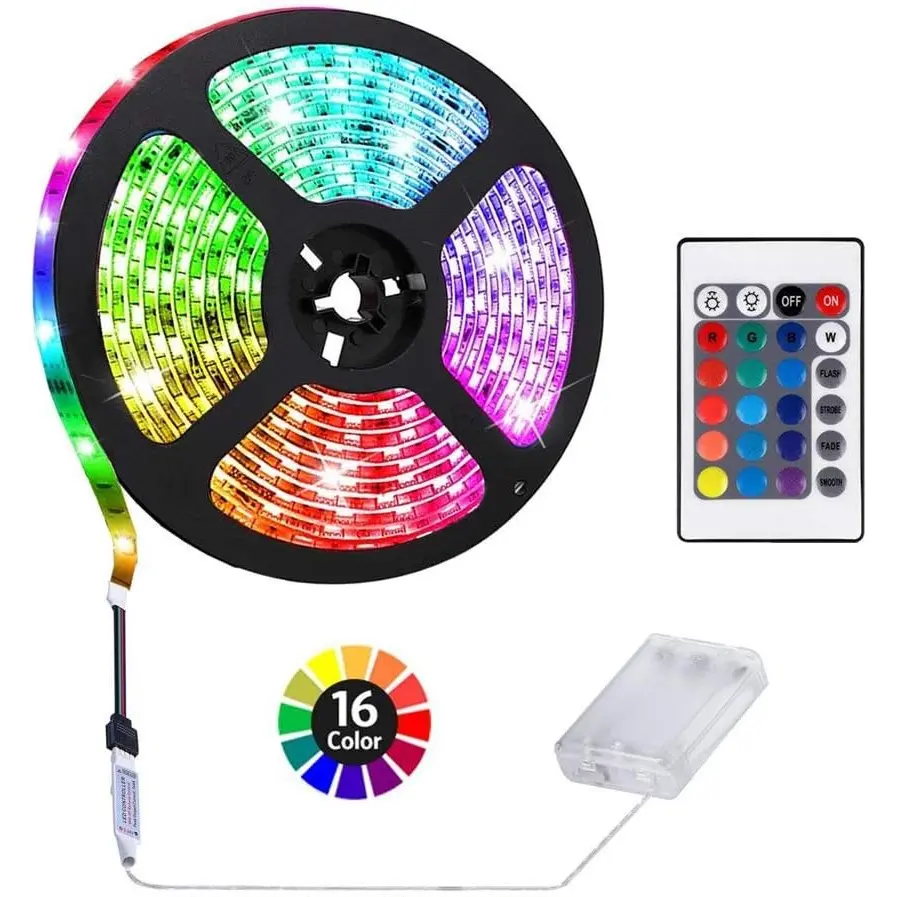 1M/3.3FT Battery Powered , Flexible Color Changing RGB LED Light Strip, TV Backlight Background Lighting