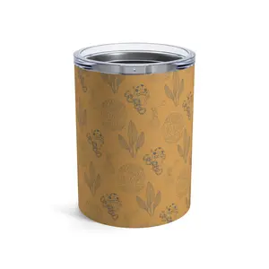 Green Don't Chase Attract on Brown Tumbler 10z Positive Energy Cup, Manifestation Gift, Law of Attraction Gift