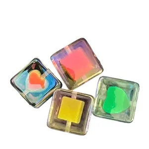 Square Clear Beads Keychain/Jewelry DIY 12 Pieces